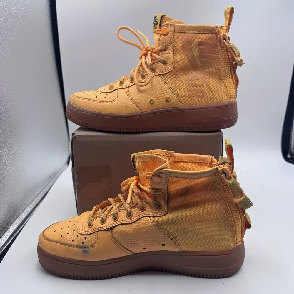Nike OBJ Air Force One Mid Laser Orange High Top Sneaker Y6.5 -AJO424-800